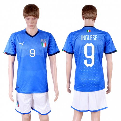 Italy #9 Inglese Home Soccer Country Jersey - Click Image to Close